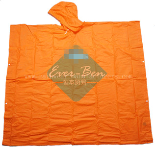 NFDB Orange PEVA waterproof poncho supplier